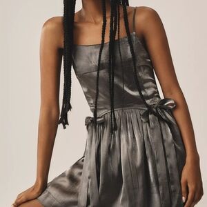 Damson Madder Penelope Taffeta Metallic Mini Dress - Size UK 12 / US 8